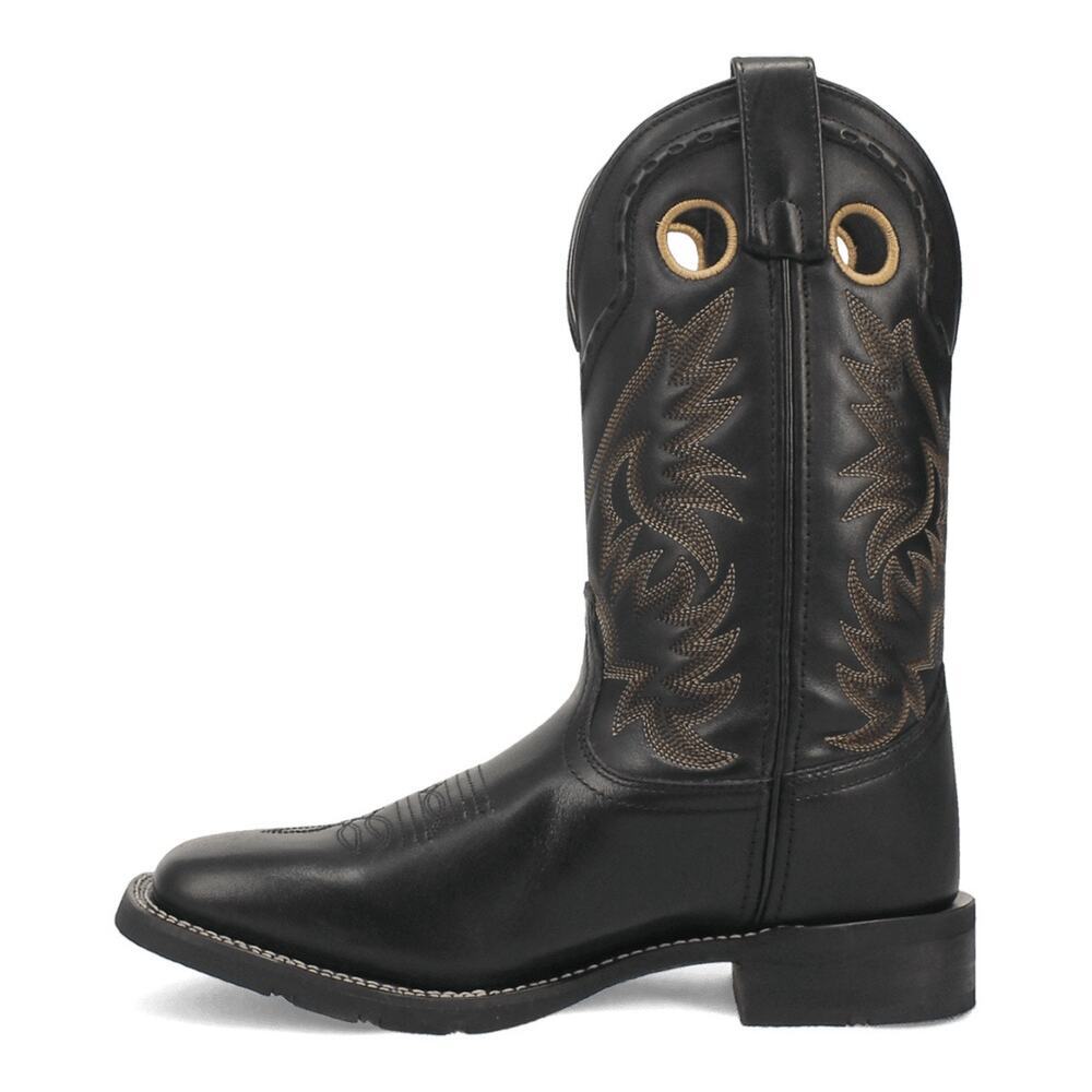 Laredo Kane Black Leather Square Toe‎ Cowboy Boots Men’s 9.5 EW NEW/NIB!! - Picture 2 of 16